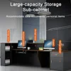 Modern Reception Desk with Counter Lockable Wooden Retail Checkout Counter, Office Receptionist Desk with Drawers Ideal 3