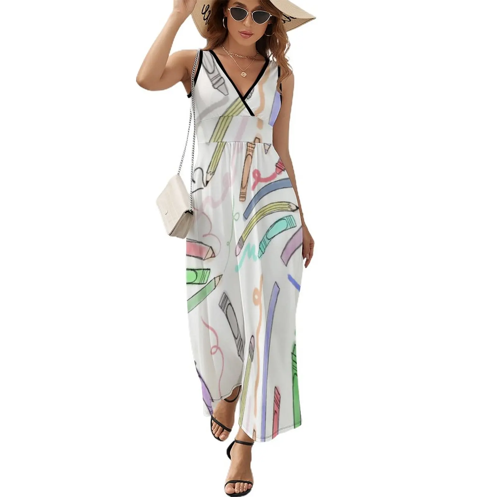 

Crayons & Color Pencils Sleeveless Dress women's dresses luxury long dress women summer dress women 2024 long sleeve dresses