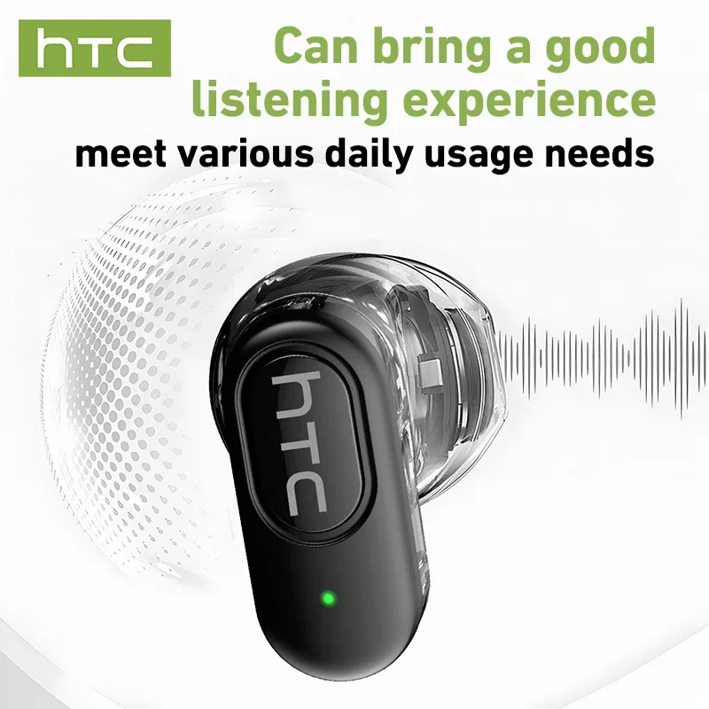 HTC NE51 Auricolari Bluetooth TWS Mini Auricolari Sport Cuffie wireless Auricolari intelligenti con riduzione del rumore Verde Nero - Image 5