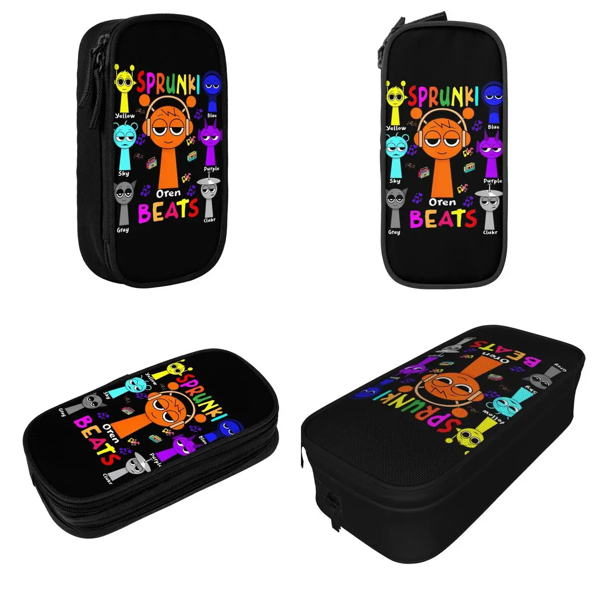 Classic Sprunki Kid Gaming Pencil Case Pencil Pouch Pen Box for Girl Boy Large Storage Bags School Supplies Gifts Stationery