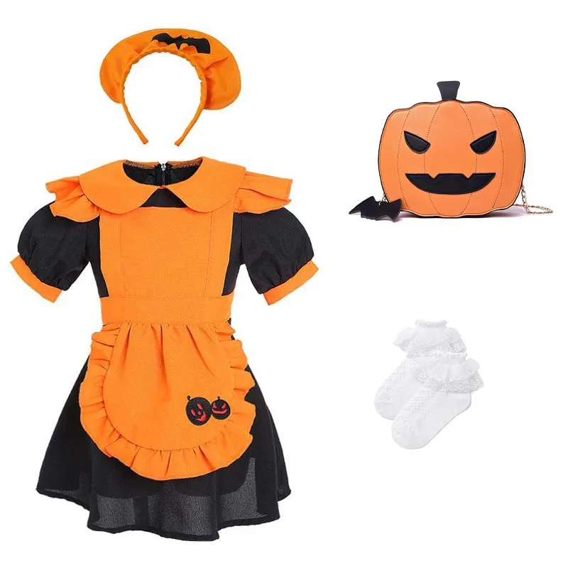 

Cosplay Lolita Dress Party Costume Headgear New Halloween Costumes Pumpkin Maid Outfit Apron Demon Vampire Magic Witch clothing