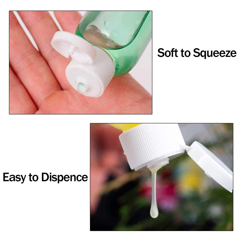 10Pcs Clear Plastic Empty Bottles Travel Container Bottles With Flip Cap Small for Liquids Shampoo Lotion Conditioner refillable lotion bottle