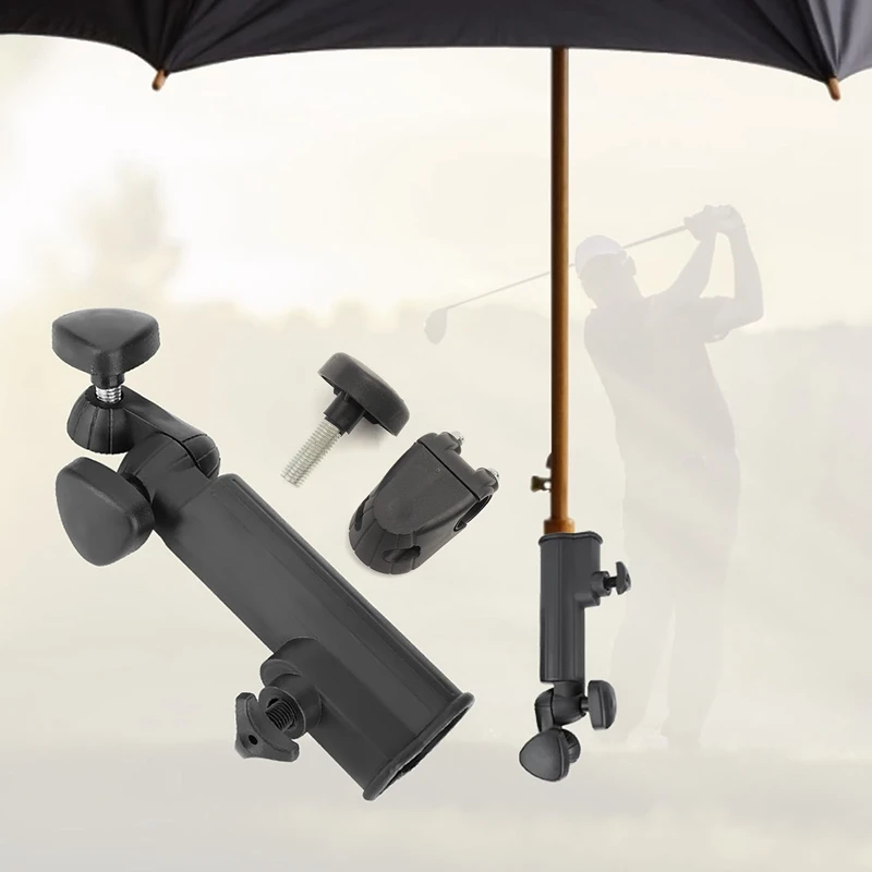 Golf Push Trolley Umbrella Holder Plastic Stand Pull Bike Cart Black Universal 6