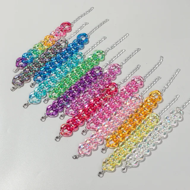 Acrylic Chain Earrings Bracelet Choker 4pcs Set 4