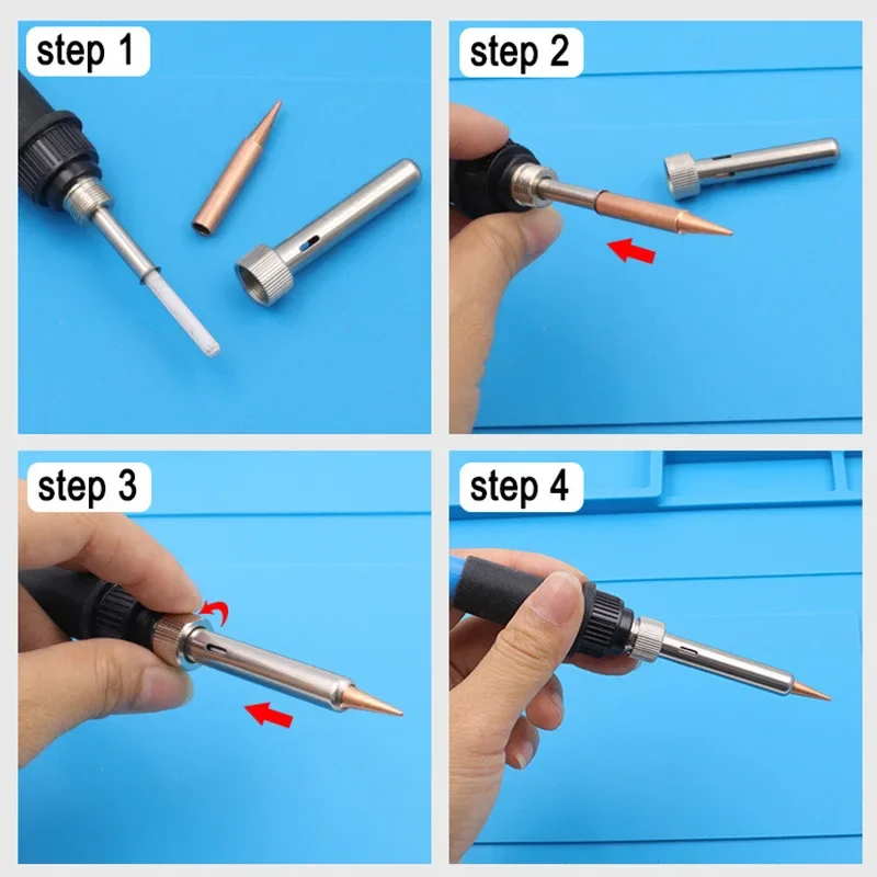 5Pcs Pure Copper Soldering Iron Tips Set I+B+K+2.4D+3C for DIY Craft And Electronic Repair soldering iron