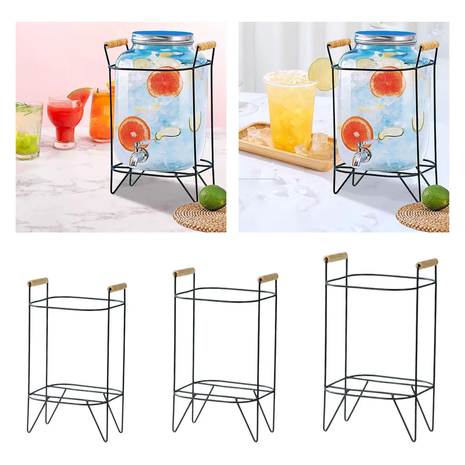 Beverage Dispenser Stand Drink Metal Dispenser Stand Dispenser Holder for Water Glass Jar Jug Gallon Containers Parties 4