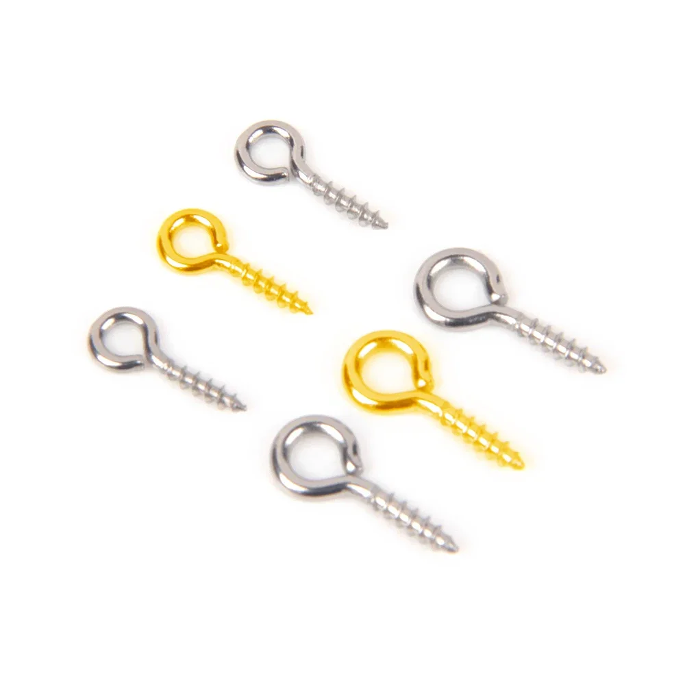 Lot de 100 petites épingles à œillet à vis, 8 x 4 mm, crochets à œillet pour perles, bouteilles en liège, bijoux, artisanat, bricolage, coloré