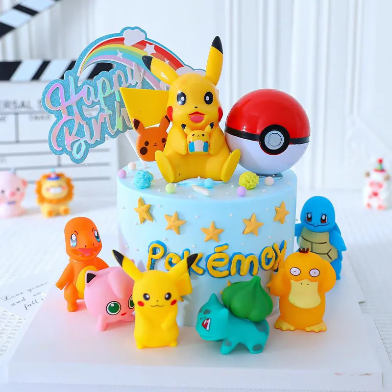 Pokemon Pikachu Anime Figure Cake Decoration Doll Accessories Cosplay Kawaii  Kids Birthday Party Baking Ornament Model Toys Gift - AliExpress