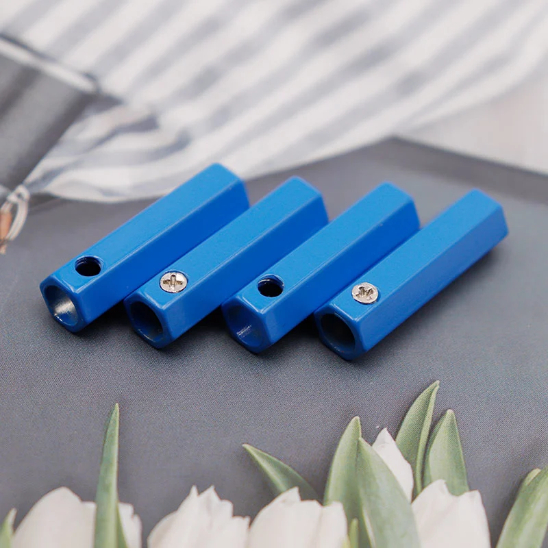 Weiou Metal Aglets 20pcs Wholesale 24.5*6.8mm Bright Blue String Heads Air Sneaker Rope Decorations Six Prism Athletic Lace Tips