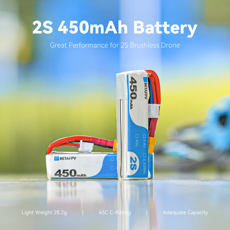 Betafpv 450mAh 2S 45C Lipo Battery for Meteor85 Meteor85 HD