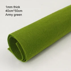 Premium 1mm Thick Square Felt Cloth for DIY Sewing, Crafts, and Home Decoration (40 x 50cm) (Army green)