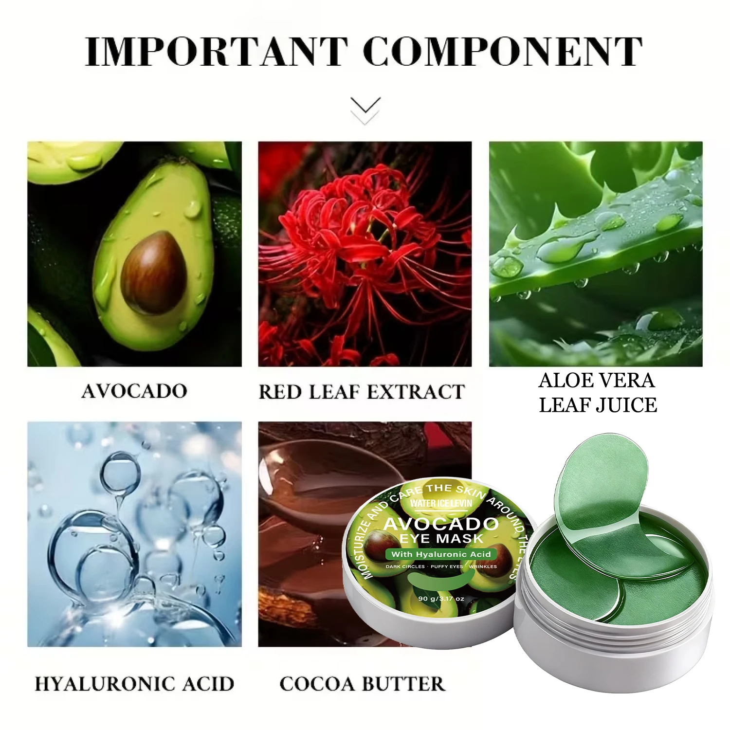 Masque yeux avocat acide hyaluronique contre cernes et poches_voghion.com