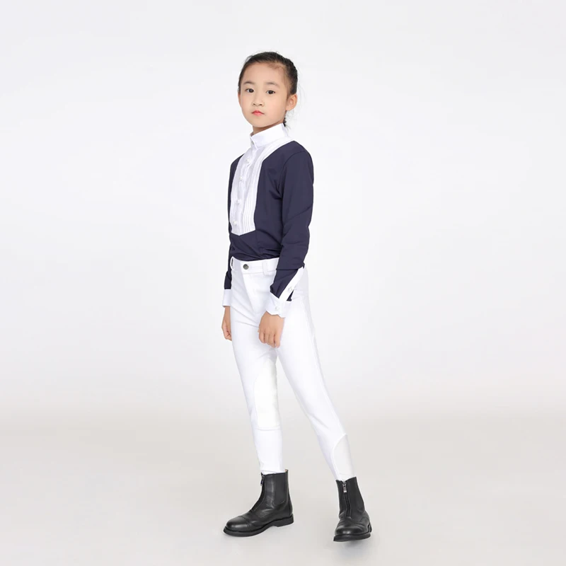 Children Half Silicone Horse Riding Pants Breeches Soft Breathable Four Way ElasticEquestrian pants Unisex Horse Riding 6