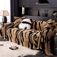 Luxury Leopard Sofa Cover Furry Blanket Plush Universal Couch Towel Sofa Cover Home Decor Blankets For Living Room Bedroom 1