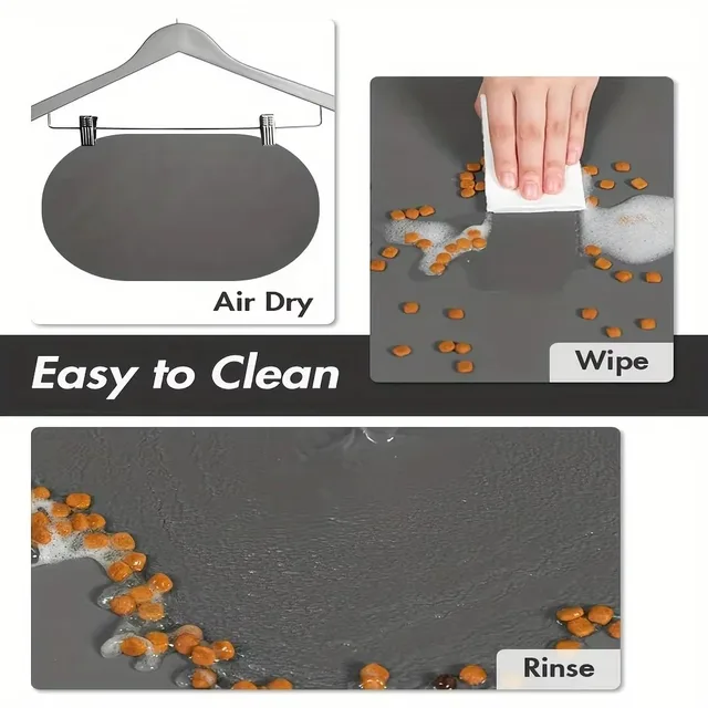 1Pcs Pet Solid Color Oval Mat Absorbent Food Pad Non-Slip Quick-dry Water Fountain Rug For Pet Dog Cat Home Room Supplies 5