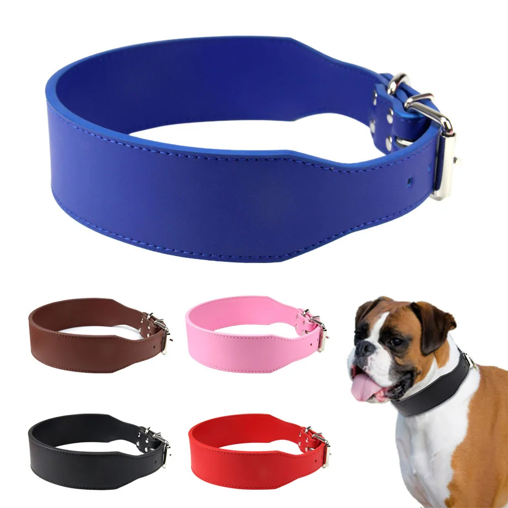 Width 5cm Durable Large Dog Collar Microfiber Leather Pet Neck Strap Fish Shape Collar for