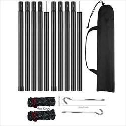 Lightweight Adjustable Telescopic Tent Poles Set for Camping and Hiking (Set of 2) (Thicken set)