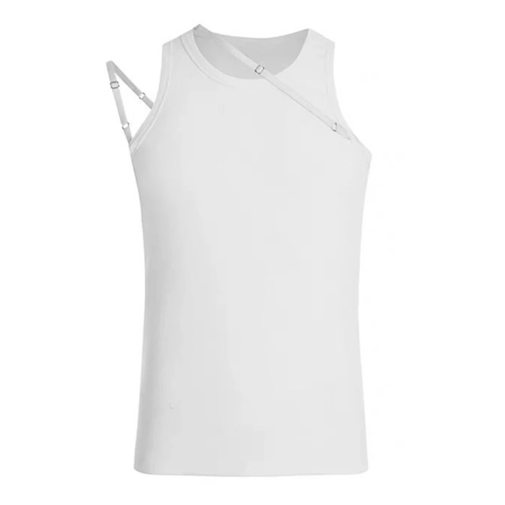 Description Picture 6 of itemT-shirt Tank Tops Vest Elastic Slim Fit Irregular Strap Mens Sexy Sleeveless Sling Tight Daily Holiday Comfy Male