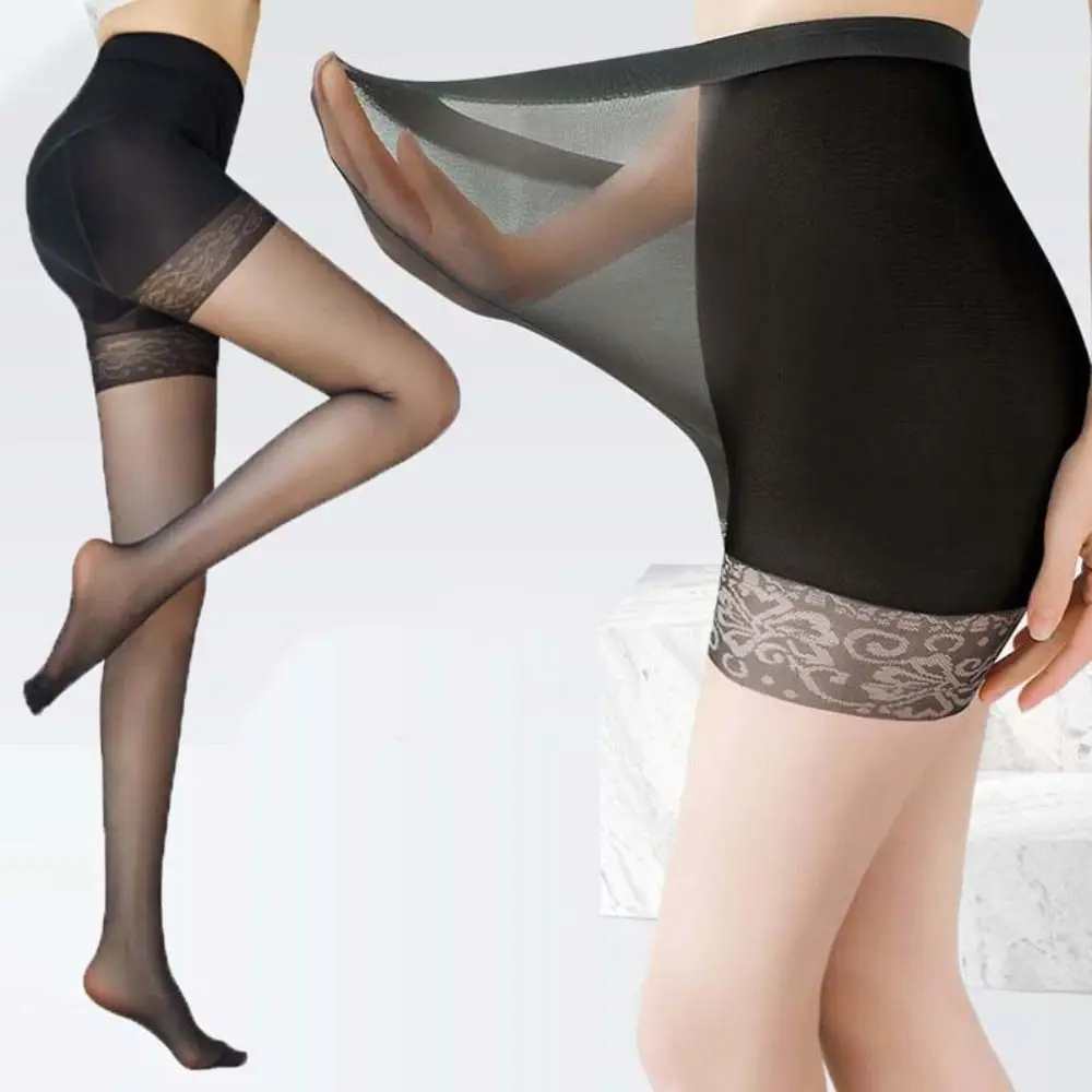 2Pcs 쉬어 꽃무늬 투명 팬티 스타킹 로리타 JK 패치 워크 눈부심 방지 팬티 스타킹 안티 슬립 나일론 초박형 스타킹 소녀