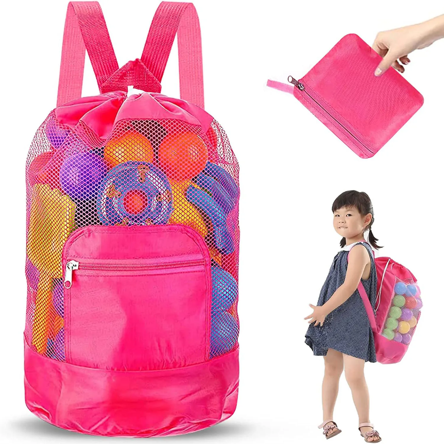 Mochila Juguetes Playa Bolsa De Malla De Playa Para Niños