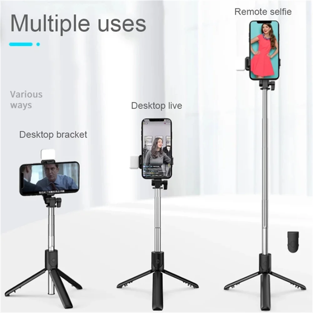 Description Picture 2 of itemCell Phone Selfie Stick Tripod Bluetooth Remote Wireless Selfi Stick Phone Holder Stand with Beauty Fill Light for Phone