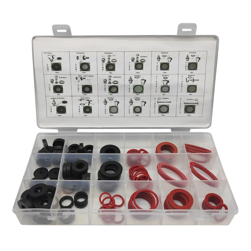 141Pieces O-Rings Seal Gasket Washers Round Rubber 18 Size Washer Seals Dropship