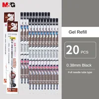 M&G 20pcs Gel Pen Refill 0.38mm Black Draw Cap Full Syringe Signature Pen Refill Miffy Series Pens Refill for School Opening 1