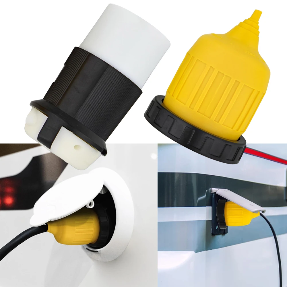 L5-30R Connector with RV Power Cord Cover 30Amp 125V Twist Lock Inlet ...
