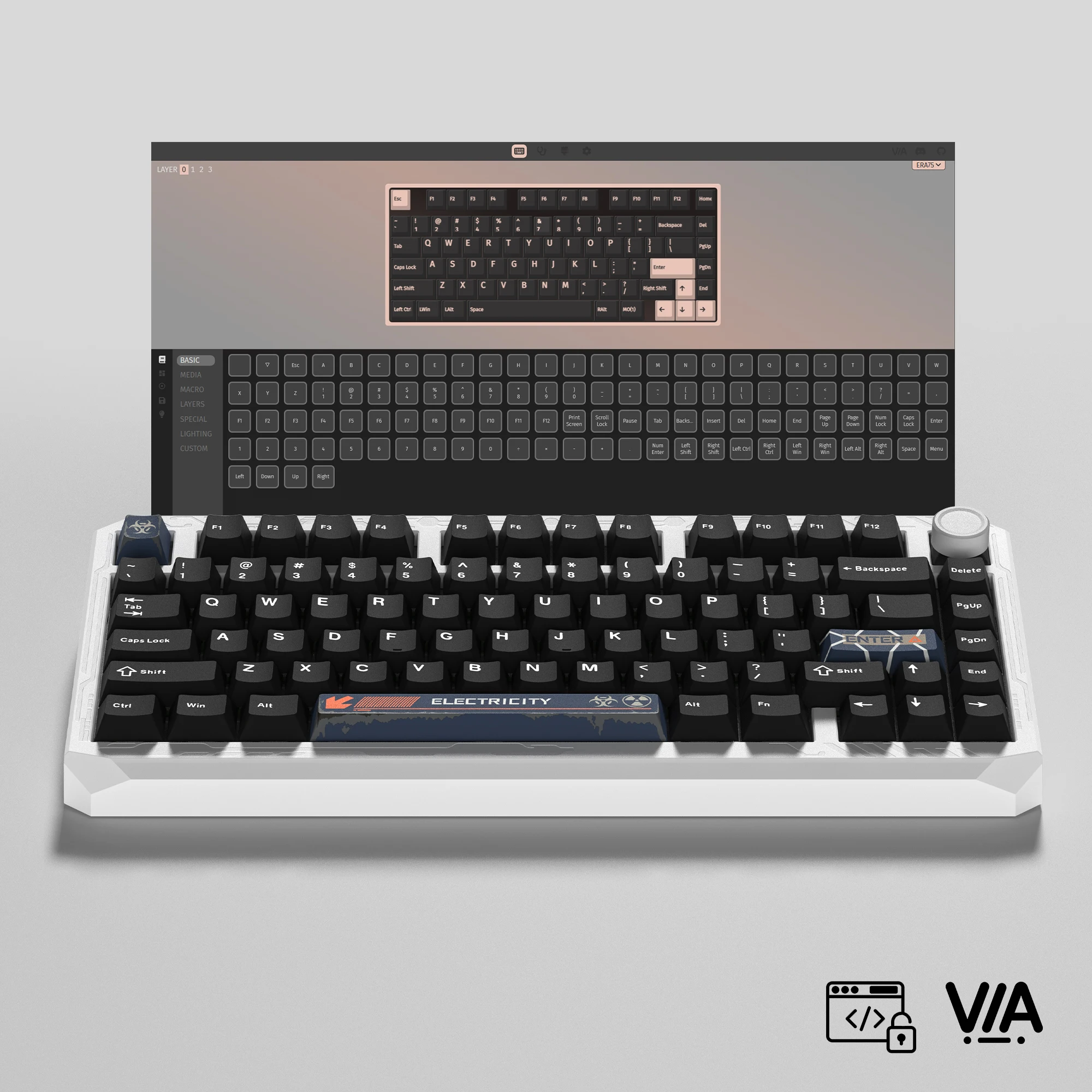 Womier ERA75 V2 75% 무선 알루미늄 기계식 키보드 VIA/QMK 노브 3모드 가스켓 핫 스와퍼블 키보드 PC 컴퓨터용