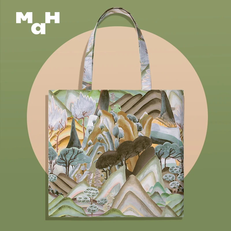 Borsa da donna MAH 2023 nuova serie di stampa paesaggistica ad acquerello  borsa Tote personalizzata di moda originale| | - AliExpress