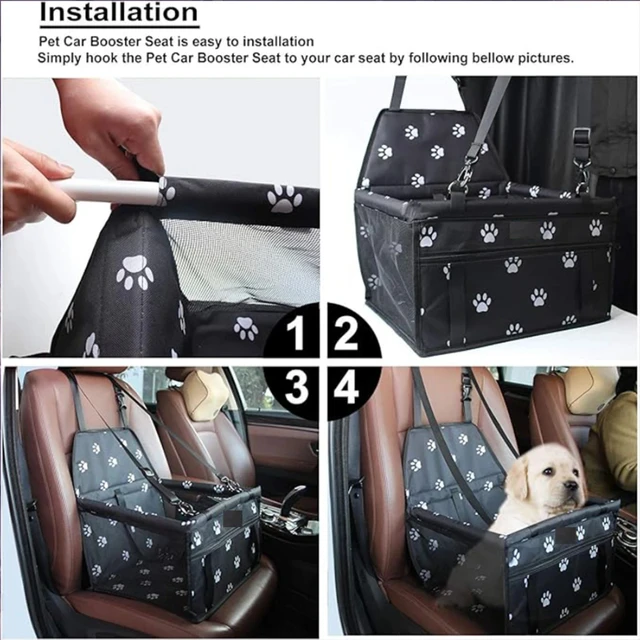 High Quality Pet Dog Car Booster Seat Pet Mesh Puppy Safety Belt Stable Foldable Travel Pet Dog Car Seat Booster Basket 5
