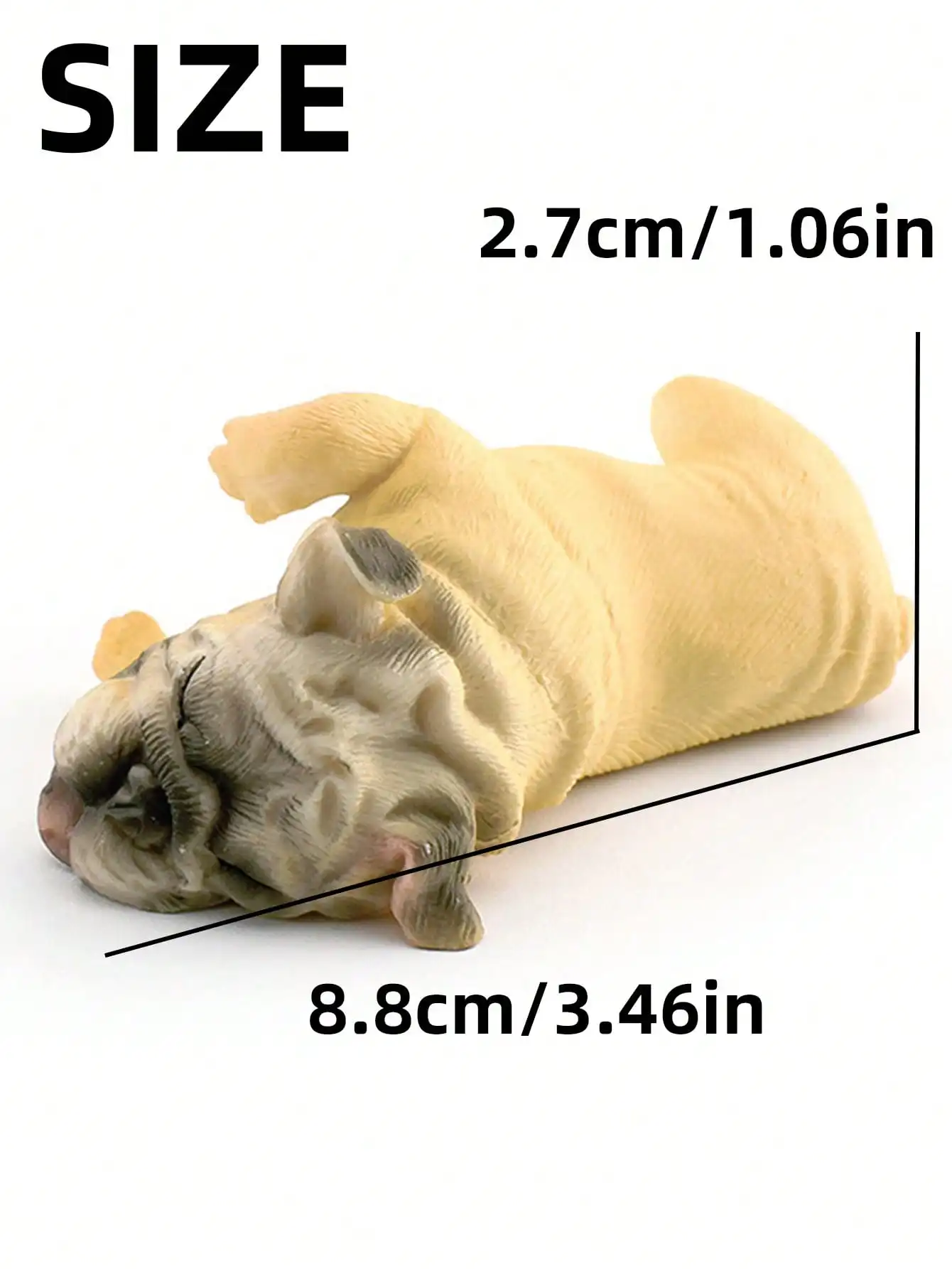 Sleepy French Bulldog Simulation Figurine - Desktop Ornament Collectible and Unique Birthday Gift