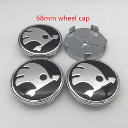 Set of 4 Black/Green 3D Car Emblem Wheel Hub Center Cap Badges - Stylish Decal Covers (68mm new black cap)
