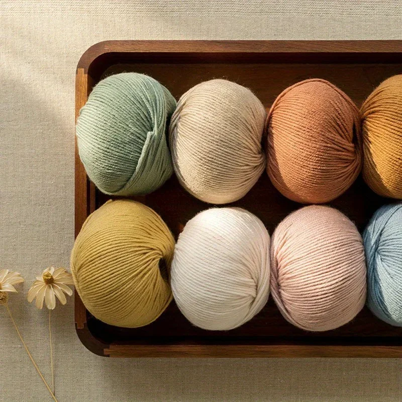 Wool Yarn 6-Pack Wool Yarn Soft Warm Hand Knitting & Crocheting Thread Assorted Colors 1.76oz Each for Hats Jackets Scarves