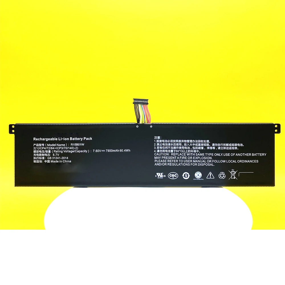 Original 7900mah R15b01w Bateria do Portátil para Xiaomi Pro i5 15.6 R15b01w 7.6v 60.4wh Novo Bateria e energia extra p/ tablet - Imagem 3