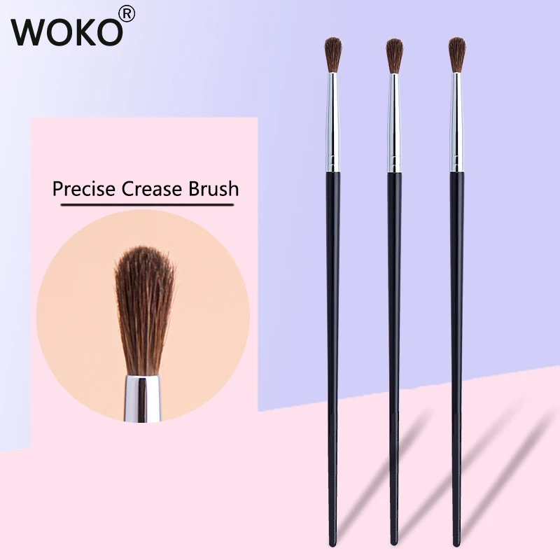 

Small Crease Brush Horsehair Crease Brush Mini Pointed Eyeshadow Blending Makeup Brushes Precise Shadow Crease Makeup Tools