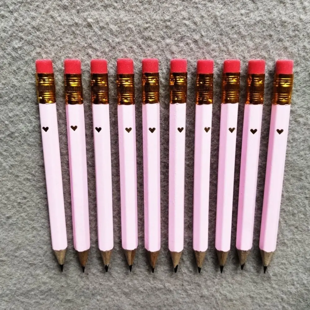200Pcs 미니 신부 샤워 연필 지우개로 미리 날카롭게 만든 하트 연필 휴대용 포켓 사이즈 하프 연필 신부 샤워 게임