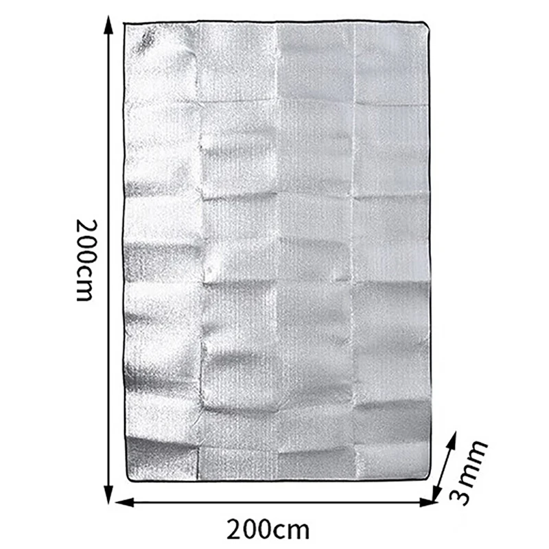 200x200 Waterproof Ground Mat Camping Double Sided Aluminium Foil Outdoor Hiking Beach Picnic Mats Sleeping Pad Blanket