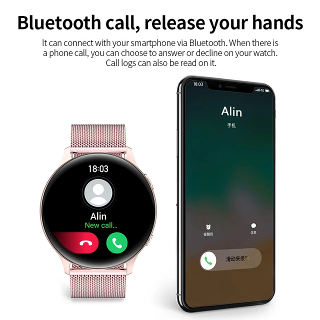 Comprar Reloj inteligente LIGE Call para mujer, reloj inteligente con  esfera personalizada para Android IOS, relojes de música Bluetooth  resistentes al agua, reloj de pulsera completamente táctil