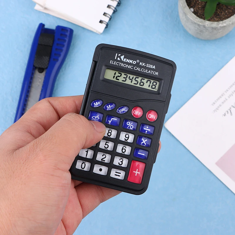 Description Picture 3 of item1Pc Office Supplies Protable Black Digit Calculator Pocket Size Mini Plastic 8 Digits Electronic Mini Calculator