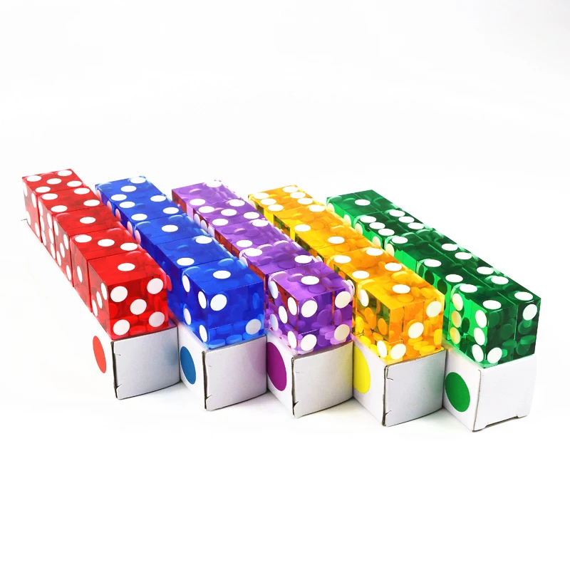 Acrylic Dice Set 5pcs 19MM Six Sided D6 acrylic dice game dice dice set