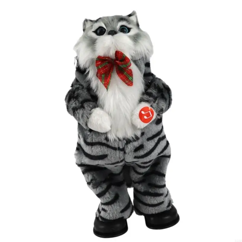 N1HB Musical Toy Kitten Figure Festive Christmas Decors New Year Plush