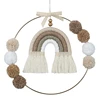 Nordic Macrame Rainbow Wall Decor for Bedroom Nursery Baby Kids Room Round Metal Tapestry Rope Woven Tassel Wall Hanging 1