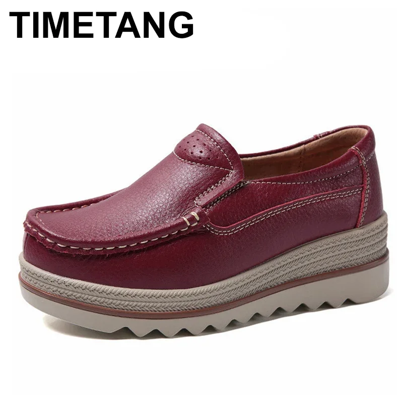 Women Shoes Casual Shoes Women Sneakers Women Flats TIMETANG Autumn women flat shoes woman platform sneakers moccasins shoes woman creepers without lace genuine leather shoe ladies