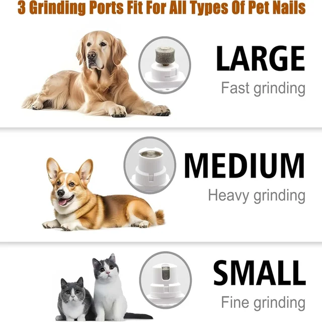 Pet Nail Clippers, Quiet Pet Nail Grinder with 2 LED Lights for Large Medium Small Puppy Dogs and Cats, Pet Nail Grooming Tool 4