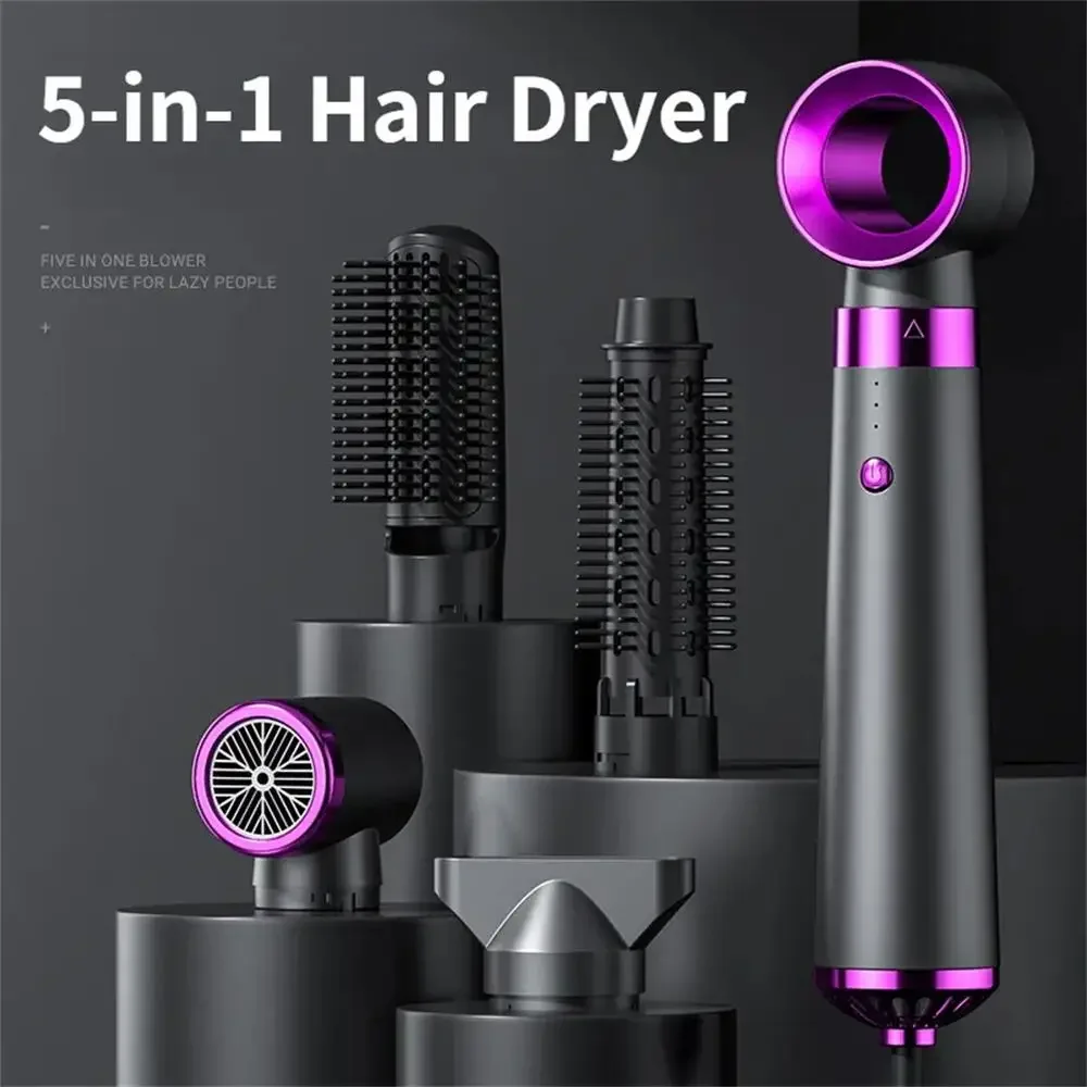 Hair Dryer 5 in 1 Electric Hair Dryer Hot Air Brush Multifunctional Hair Straightener Negative Ion Curler Blow Dryer Styling Tool Set