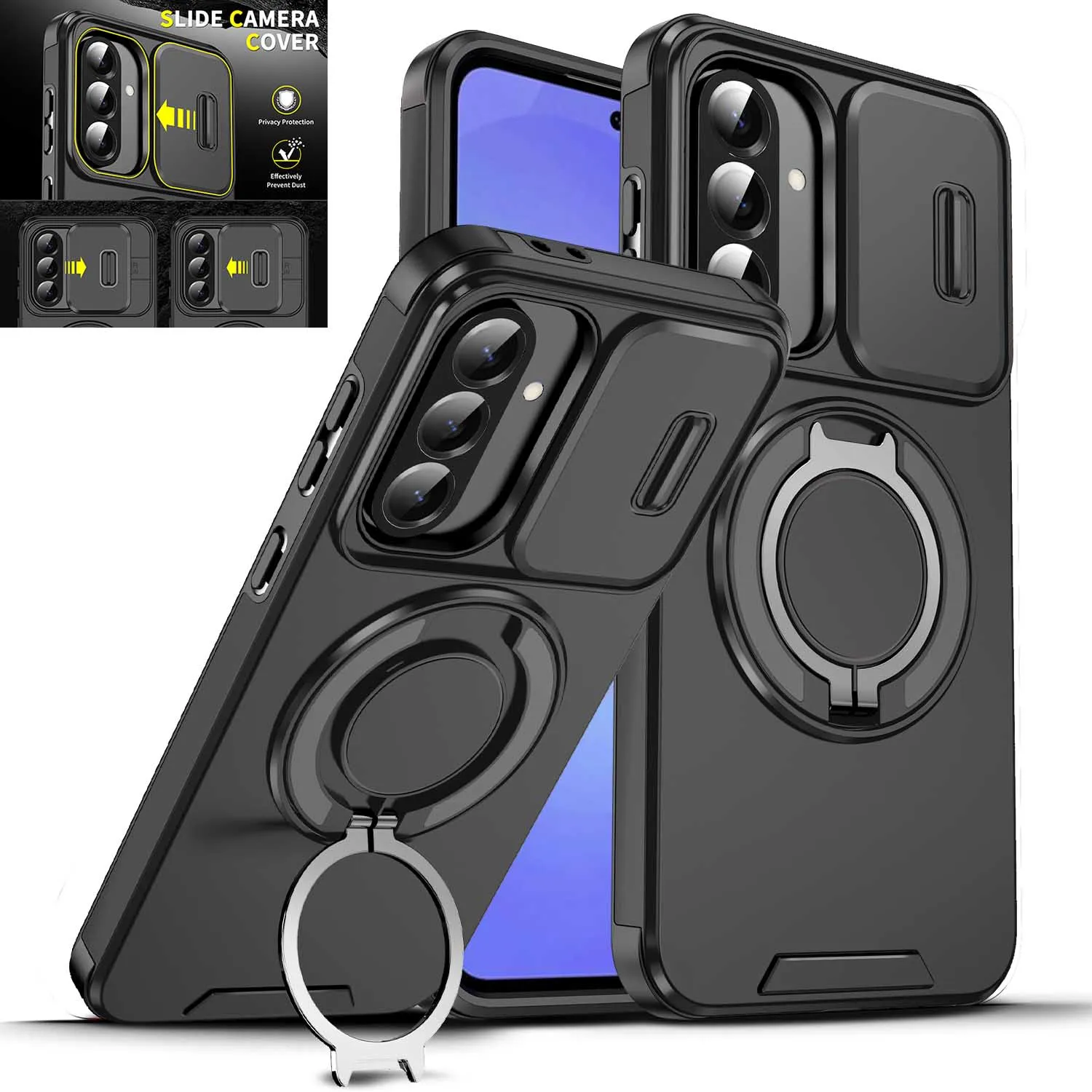 360° Rotating Magnetic Bracket Camera Protection Phone Case
