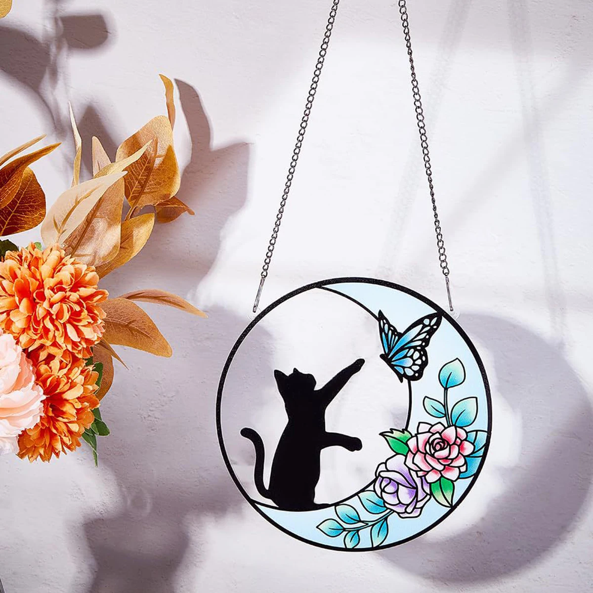 Suncatcher Moon Cat Acrylic Colorful Suncatcher Hanging Decoration Suitable For Bedroom Living Room Terrace Wall Gable Window 2