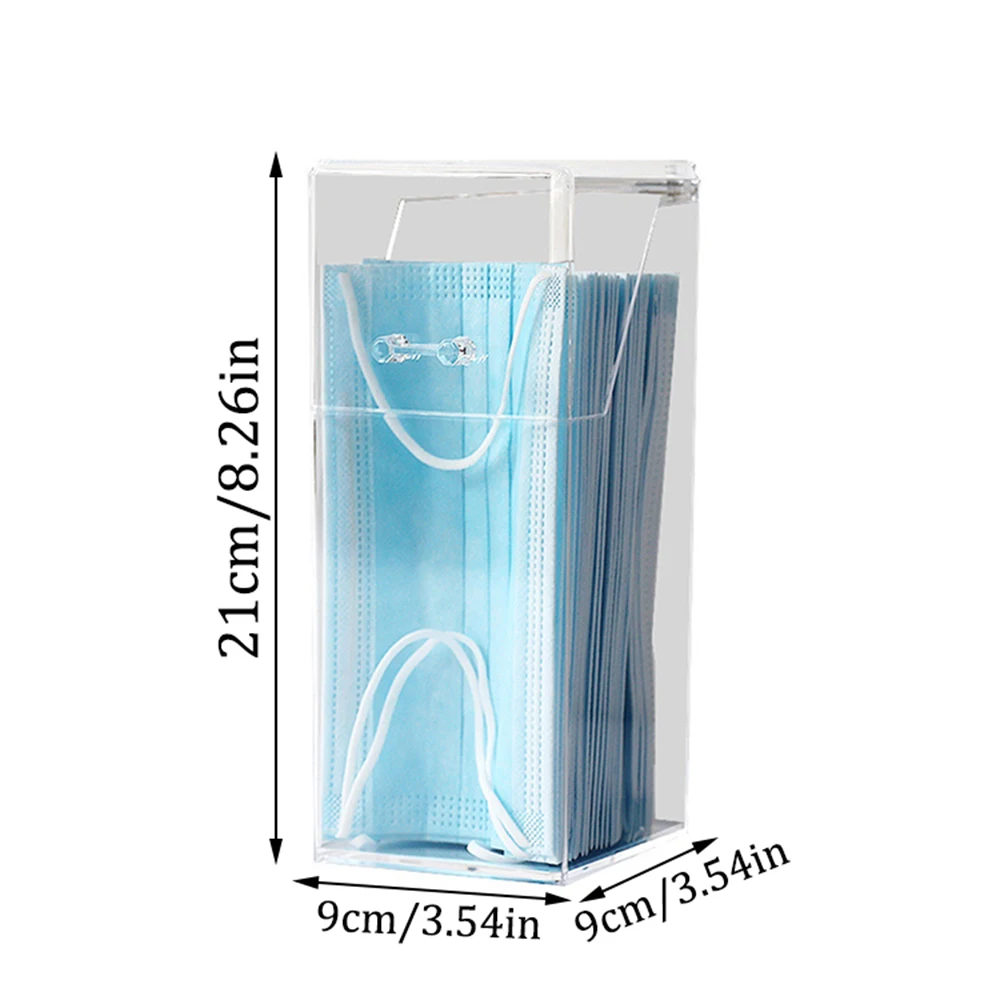 Set of Transparent Mask Storage Boxes with Cover - Dustproof and Stylish Organizer
