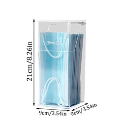 Set of Transparent Mask Storage Boxes with Cover - Dustproof and Stylish Organizer (21cm)